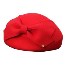 Wool Felt French Berets Hats Lady Women Bowler Fedora Cloche Hat With Bowknot