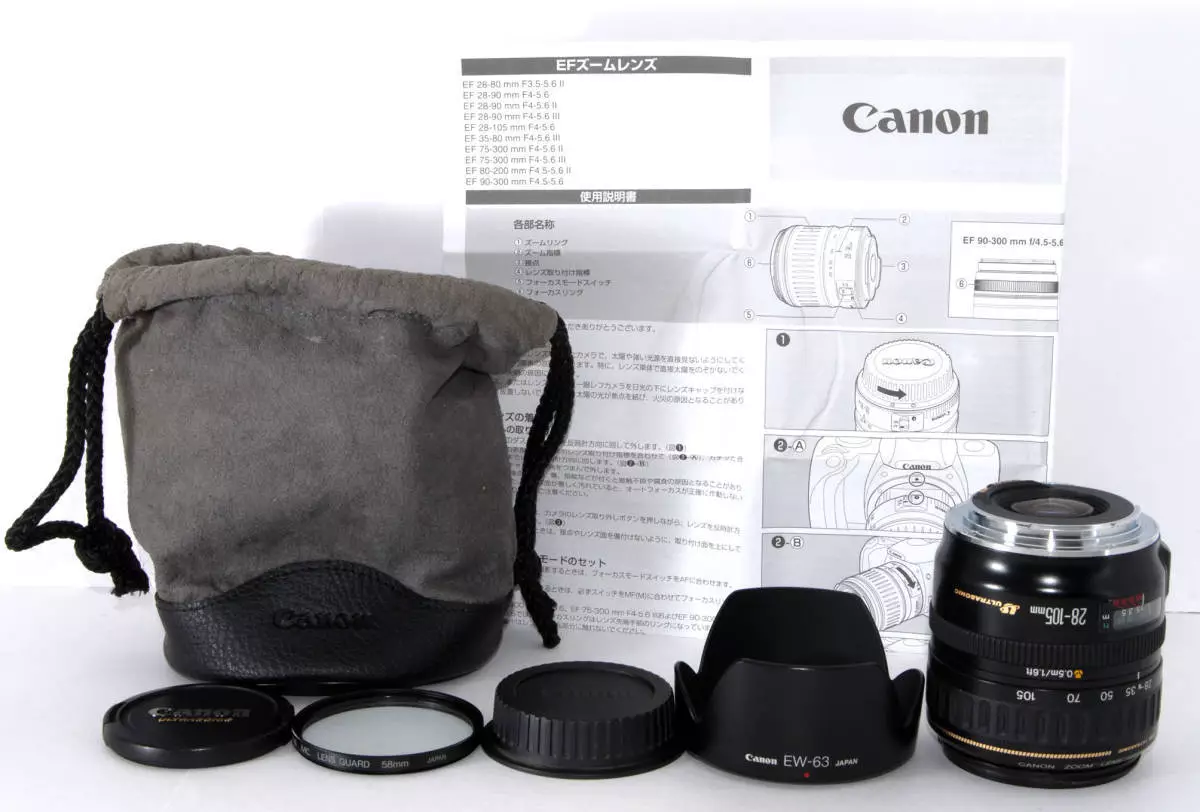 Canon EF 28-105mm F3.5-4.5 USM with many accessories. from Japan