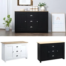 Kitchen Sideboard Buffet Storage Cabinet w/ Adjustable Shelves, 3 Drawers