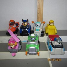 Lot of 7 Paw Patrol Racers Plastic Race Cars Everest Robo-Dog Chase Rubble
