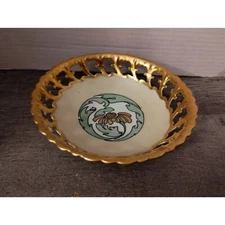 P.S.A.A. Schonwald Hand Painted Lattice Decorative Bowl 7"