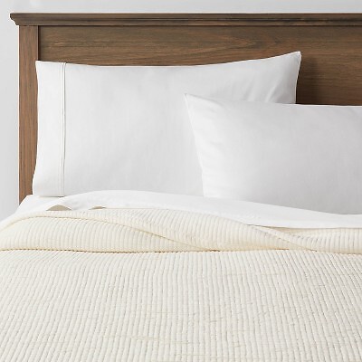 Threshold Quilt Jacquard Double-Cloth Design Solid OEKO-TEX, Cream, King