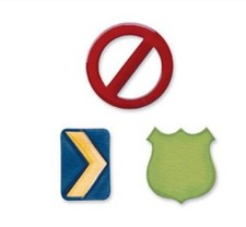 Sizzix Originals Die Road Signs 656048 Cuts Felt Fabric Card  Bigz Discontinued