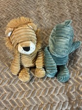 Carters 2021 Lion Dinosaur Baby Plush Lot Of 2 Bean Bottom Sits Up Embroidered