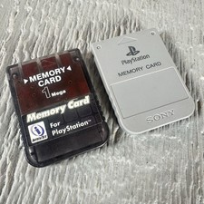 Lot of 2 PlayStation PS1 Memory Cards Sony SCPH-1020 InterAct 1MB