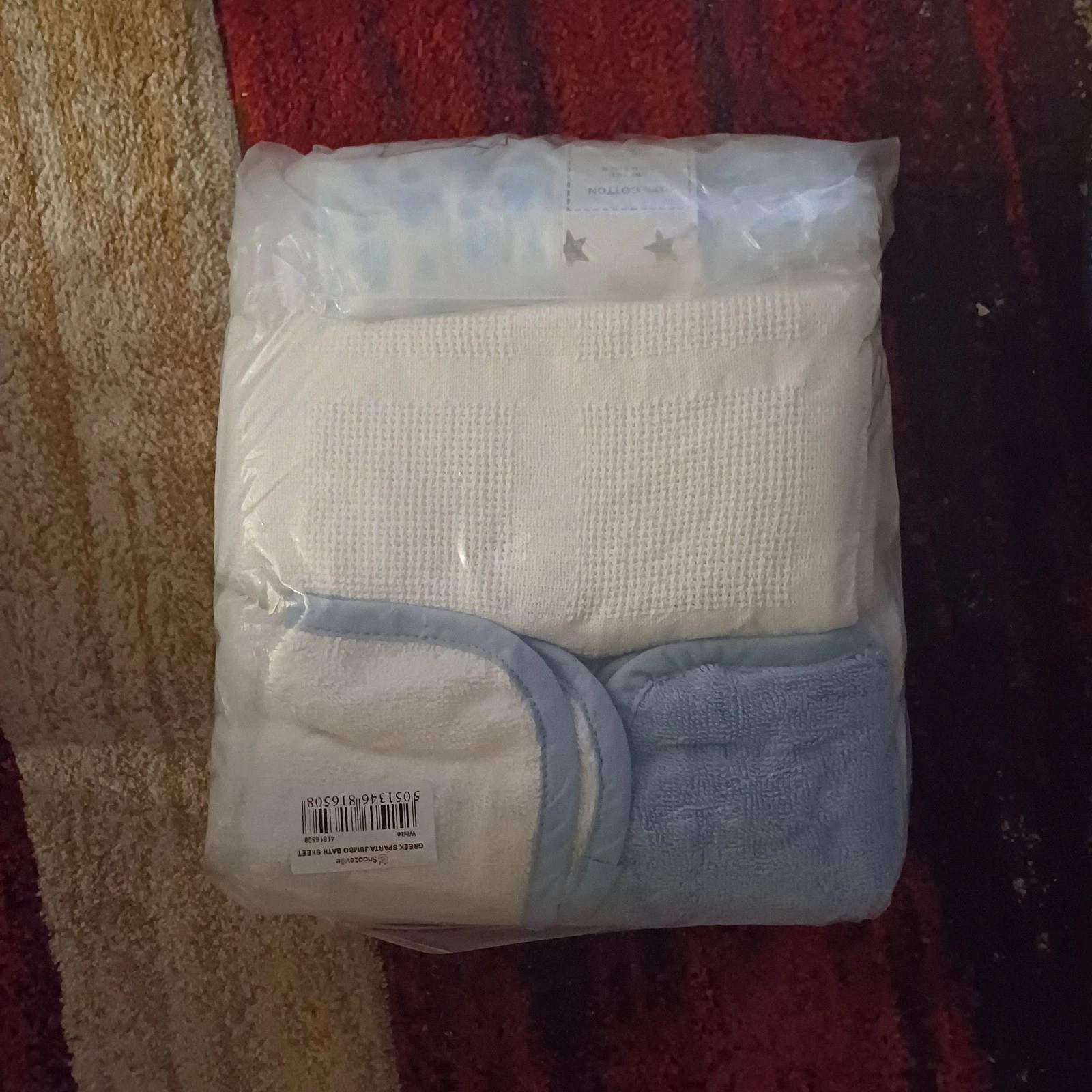 Baby Towel 2x, baby flannel 2x, Baby Scarf 2x Combo Blue And White