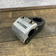 Vintage Mongoose BMX Stem 1-1/8in Threadless Hinge 22.2mm Bar Clamp Black