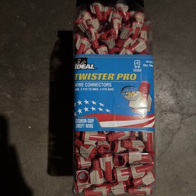500 Pack Ideal Twister Pro SureGrip Comfort Wire Connectors 30-644J Red Tan