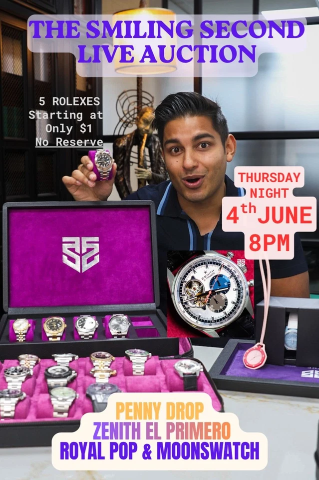 THE SMILING SECOND LIVE: 5 ROLEXES No Reserve , Penny Drop Zenith & More