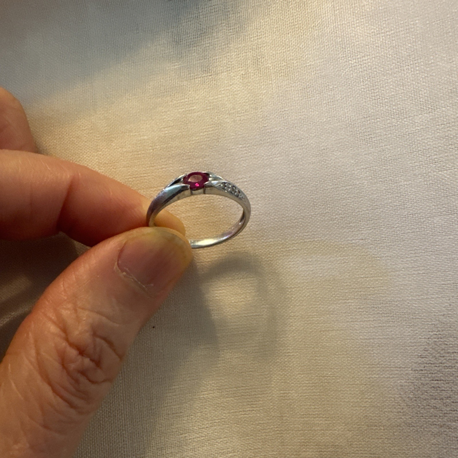 Statement Ring Ruby 0.24ct Platinum - image 2