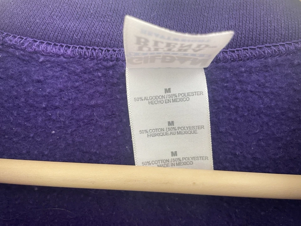 Acogedora sudadera Gildan Heavyweight para mujer Lake George NY brillante floral púrpura M Foto 3 de 4