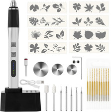 USB Rechargeable Engraving Pen with Rotary Tool and Accessories for Crafting