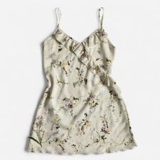 Vintage 90s Sheer White Floral Slip Dress