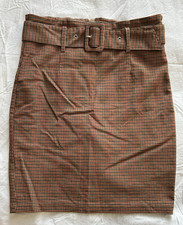 Amisu Rock Gr. 38 kariert mit Gürtel knielang