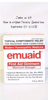 Emuaid First Aid Ointment Maximum Strength biggest Sz 2fl New Original Box Ex 28