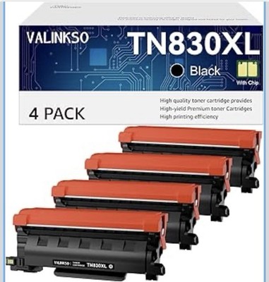 TN830XL 4 Pack High Yield Toner for Brother HL-L2460DW MFC-L2820DW