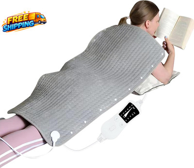 Extra Large Heating Pad 40''X20'' XXL Electric Heating Pad  Relieves Back Pain 6 Q