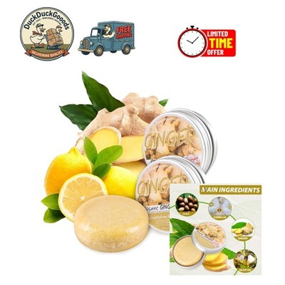 2 Ginger Shampoo Bars - Organic Hair Repair and Regrowth Solution for Adults