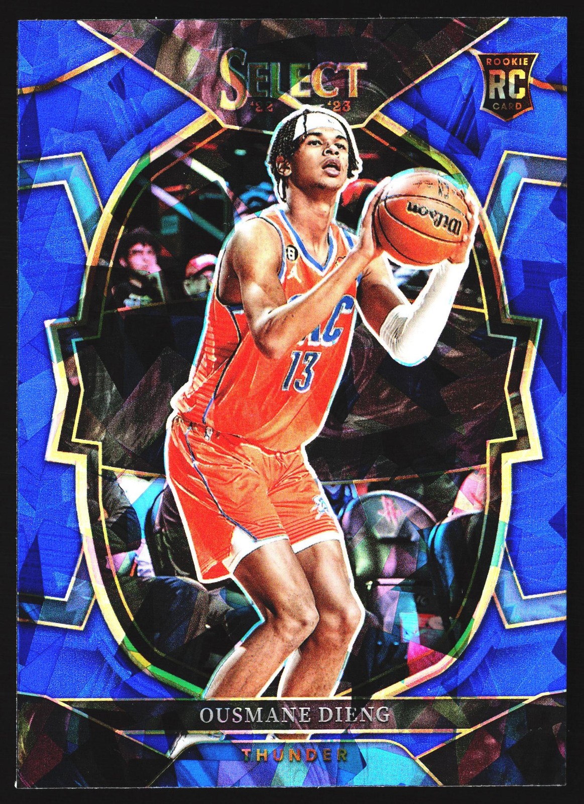 Ousmane Dieng 2022-23 Panini Select Blue Ice Prizm RC Oklahoma City Thunder #76