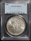 Beautiful 1887 Morgan Silver Dollar PCGS Graded MS 64