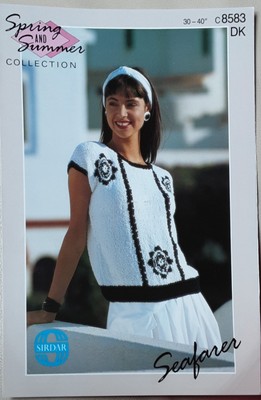 Original Sirdar Seafarer DK Damen Top 30''-40'' Strickmuster C8583