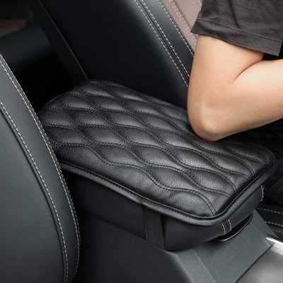 3-Layer Center Console Top Cover Pad Black Leather Memory Foam Inlay Fit Jeep