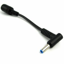 Lot of 2 DC Power Charger Converter Adapter Cable 7.4mm To 4.5mm For HP Blue Tip