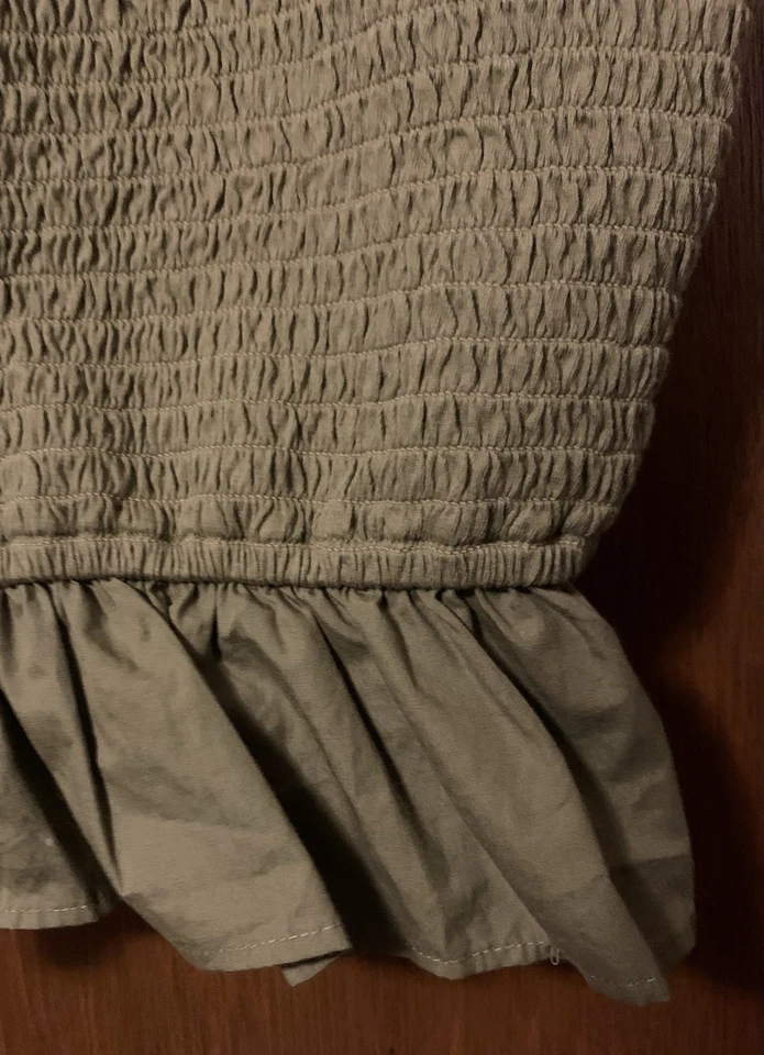 Anthropologie Forever That Girl Sage 绿色褶皱绑带背心 XL — 第 4/4 张图片