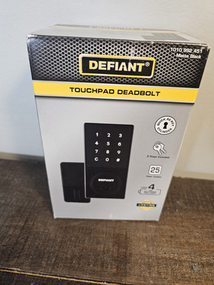 New in Box! Defiant Touchpad Deadbolt Lock - Matte Black