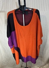 Worthington Oversize  Color block  Poncho  Sweater Size Large/X Large