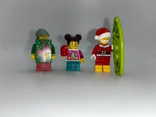 Lego Christmas Build-a-Minifigure (BAM) 2024 Surfing Santa, a Girl, and Gift Elf