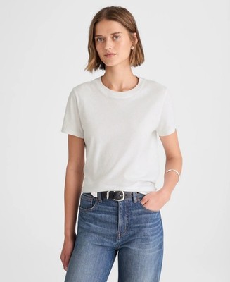Madewell XS $65 White T-shirt Relaxed Tee In Vintage Jersey Top Basic NWT NEW