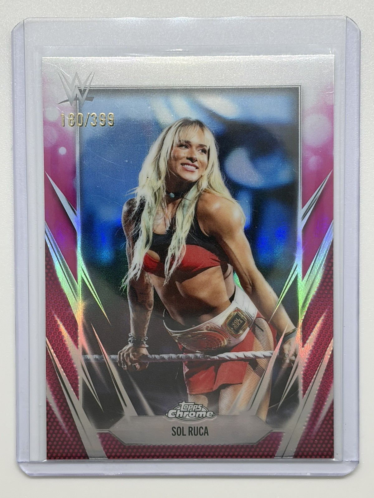 Sol Ruca 2026 Topps Chrome WWE Magenta Refractor 180/399