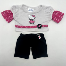 Build a Bear Hello Kitty Flower Polka Dot Top Shirt Black Leggings Sanrio - READ