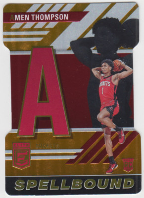 2023-24 Donruss Elite Spellbound Amen Thompson Letter ''E'' #19 Orange Die-Cut RC