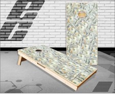 100 Dollar Bills Cornhole Boards Bean Bag Toss Game