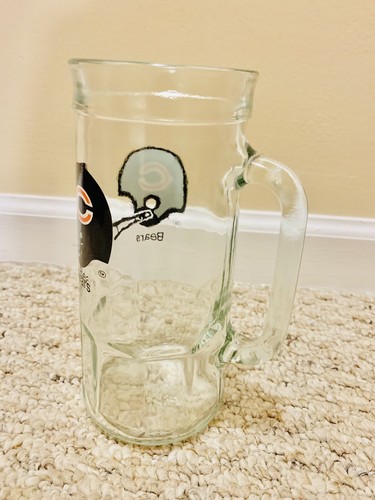 Vintage 1970's Official NFL Chicago Bears Fisher Nuts Glass Beer Mug- BRAND NEW! - Picture 10 of 11