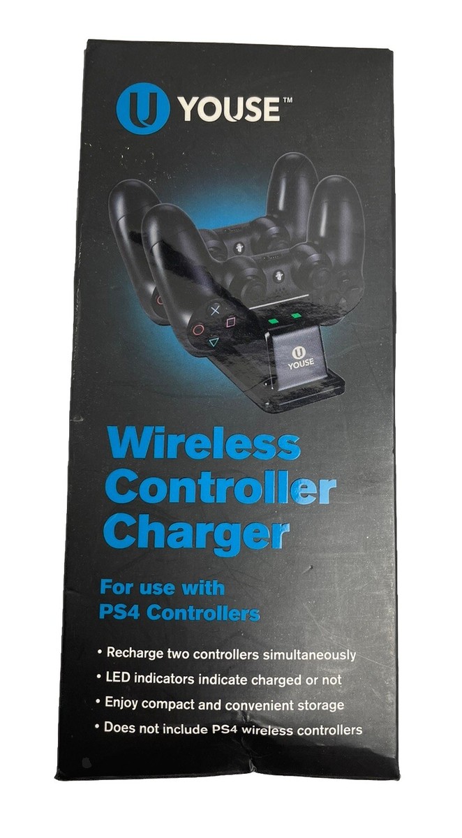 Youse Wireless Controller Charger For PS4 Controllers Black Holds