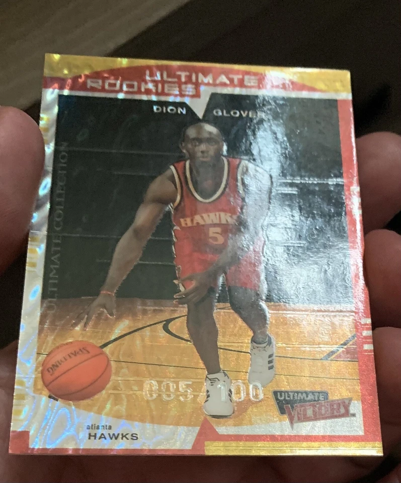 1999-00 UPPER DECK ULTIMATE VICTORY DION GLOVER HAWKS PARALLEL ROOKIE #5/100 1/1 - Image 3 of 3