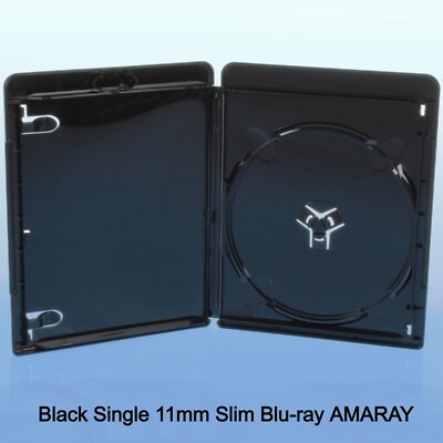 Schwarz Single 11mm Blu-ray Ersatz Leer Slim Case hält 1 Disc AMARAY MENGE