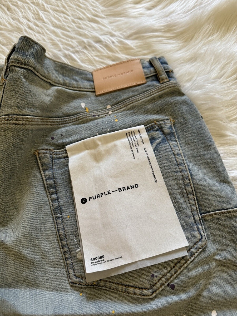 Purple Brand Paint Splatter Distressed Skinny Denim Jeans