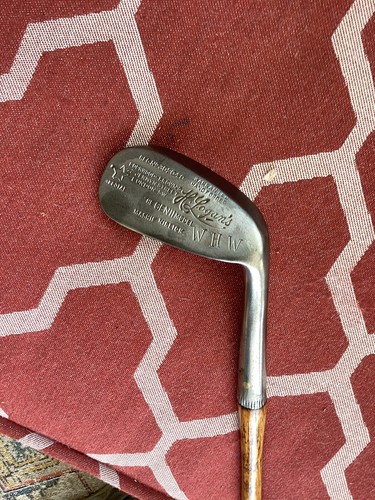 Antica mazza da golf in legno di hickory Wm Gibson H Logan’s Genii Mashie Niblick