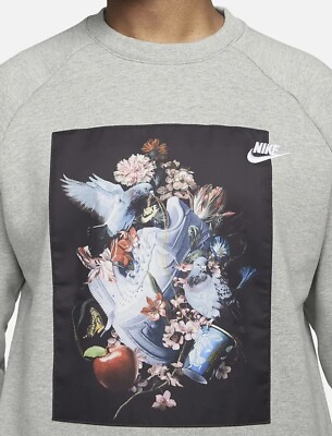 Nike AF1 Graphic Crewneck Grey Men's XL Sweatshirt Air Force