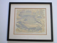 MYSTERY ARTIST PRINT  SERIGRAPH ABSTRACT CUBISM NON OBJECTIVE SIGNED LIMITED 