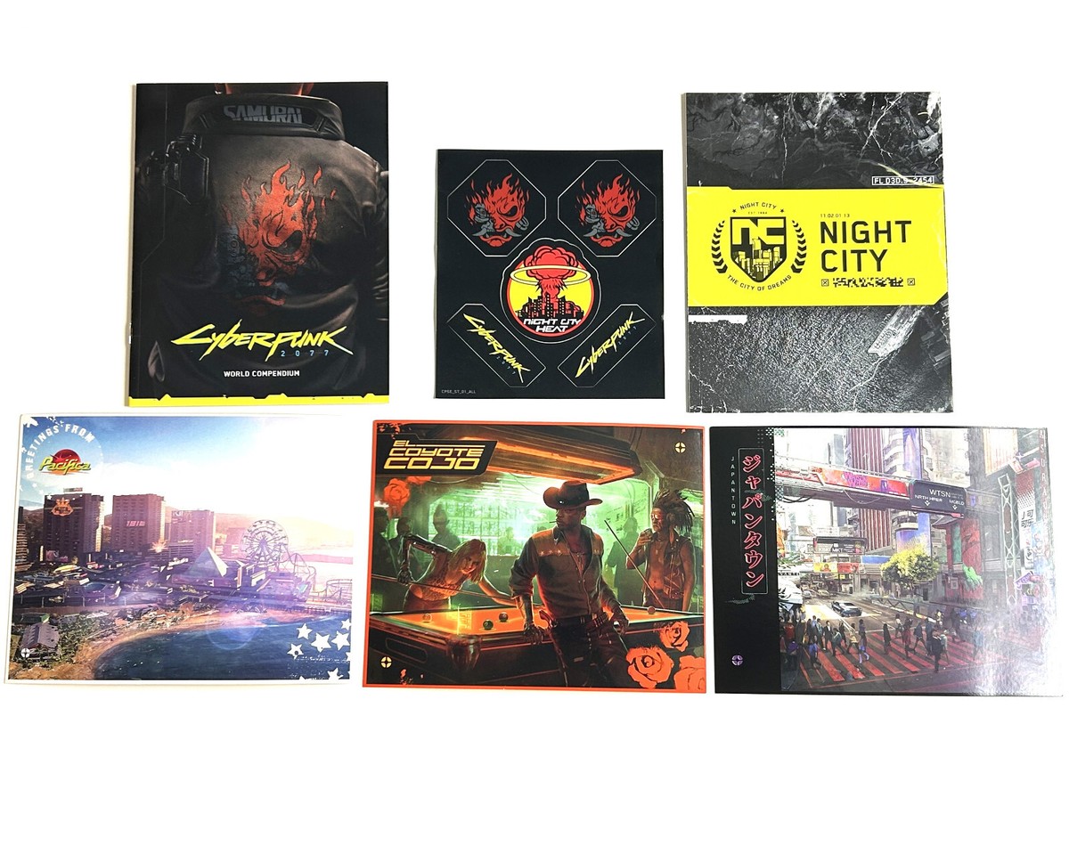 Cyberpunk 2077 World Compendium Night City Map 3x Postcards 5x