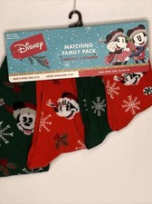 Disney Christmas Matching Family Pack 4 Pairs Crew Socks Mickey Minnie Mouse