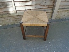 Vintage String Weave Oak Stool Lord Roberts Memorial Workshop Colchester *Read*