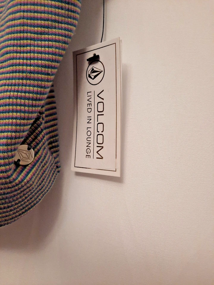volcom lived in lounge Lil Knit Top L colorful Striped Crop Tank NWT msrp $35 - Image 2 of 4