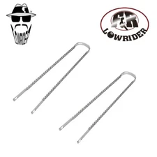 2 F&R Original Lowrider 26" Bicycle Double Square Flat Twist Chrome Fender Brace
