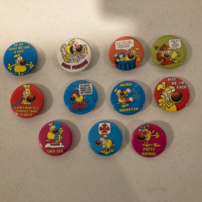 LOT of 11 Mother Goose & GRIMM  GRIMMY Pinback BUTTONS  Funny!